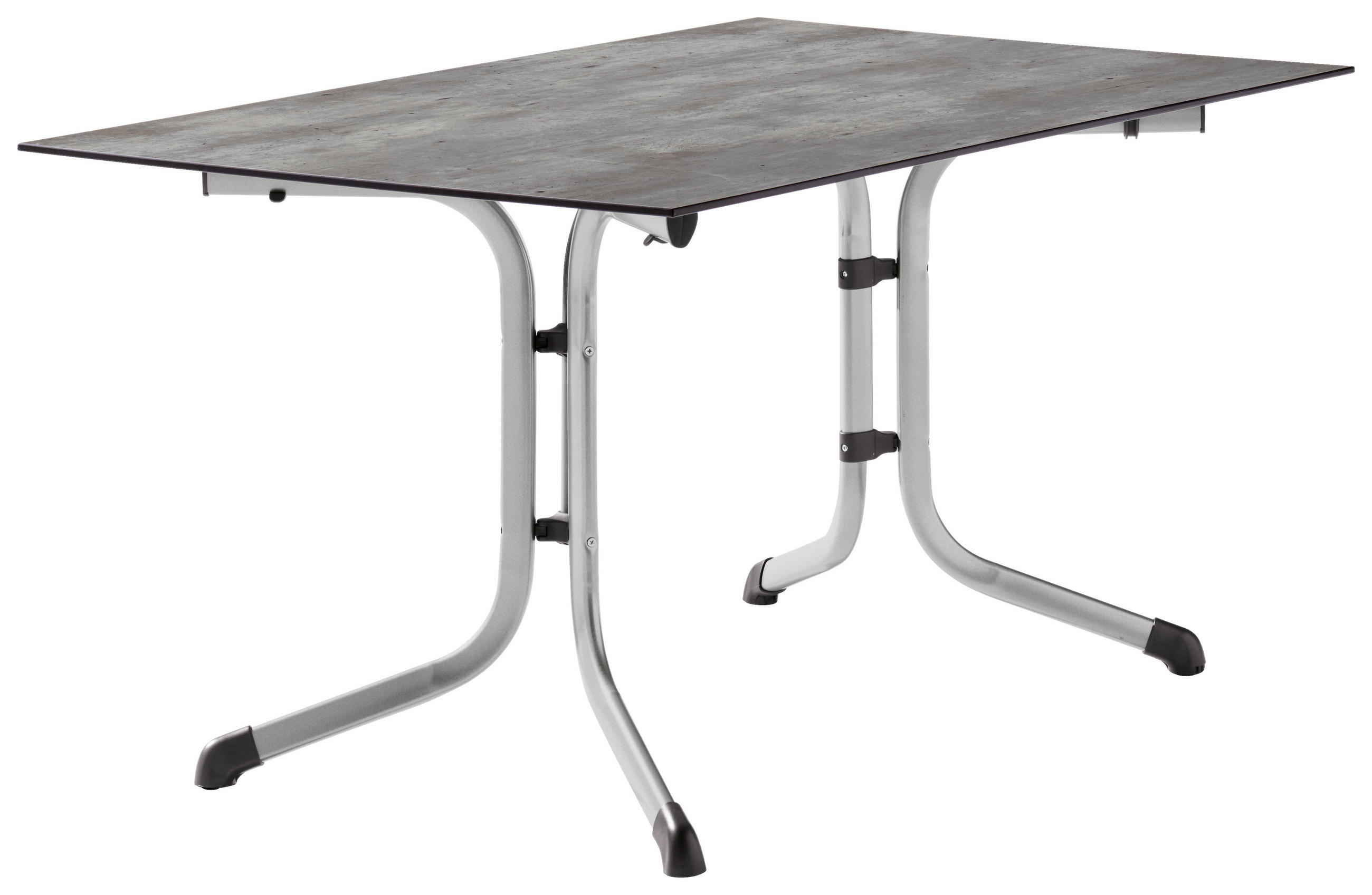 GARTENTISCH Holzwerkstoff Graphitfarben, Hellgrau rechteckig  - Hellgrau/Graphitfarben, MODERN, Holzwerkstoff/Metall (140/90/73cm) - Sieger