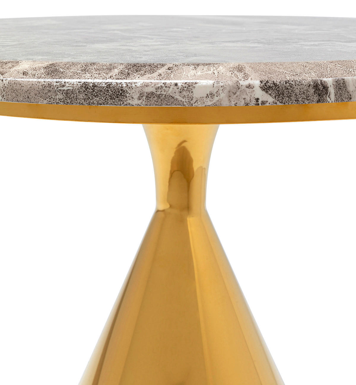 BEISTELLTISCH in Metall, Stein 50/50/53 cm  - Goldfarben/Grau, LIFESTYLE, Stein/Metall (50/50/53cm) - Kare-Design