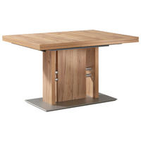 ESSTISCH in Metall, Holzwerkstoff 130-180/90/75 cm  - Edelstahlfarben/Eichefarben, Design, Holzwerkstoff/Metall (130-180/90/75cm) - Moderano