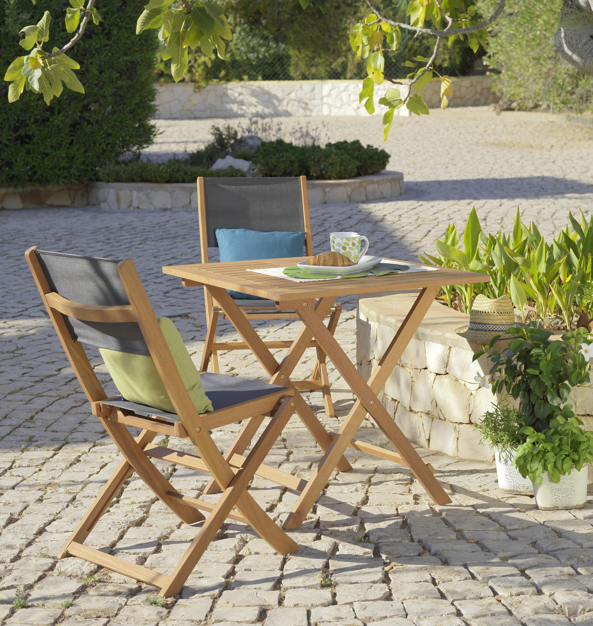 MASĂ PLIANTĂ PENTRU GRĂDINĂ 75/75/72 cm   - culoare lemn tec, Romantik / Landhaus, lemn (75/75/72cm) - Ambia Garden