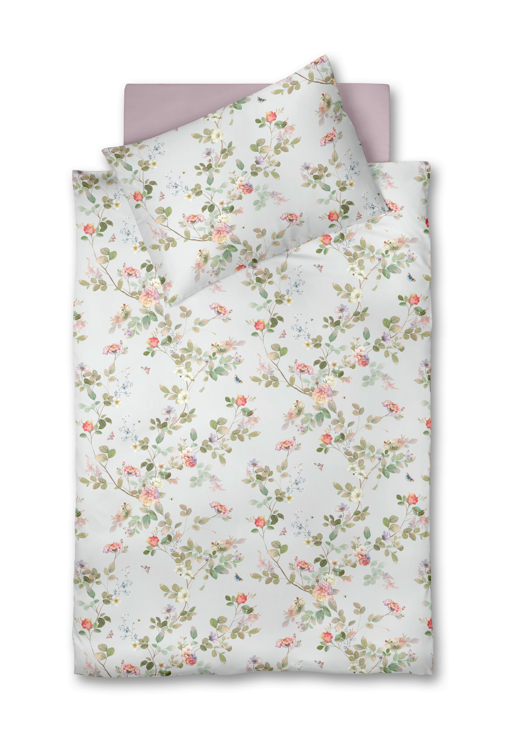 POSTELJINA 200/200 cm BED ART S - bijela/maslinasto zelena, Konvencionalno, tekstil (200/200cm) - Fleuresse