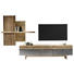 WOHNWAND Wildeiche furniert, massiv Eichefarben, Grau - Eichefarben/Grau, Design, Holz/Metall (350/212/55cm) - Voglauer