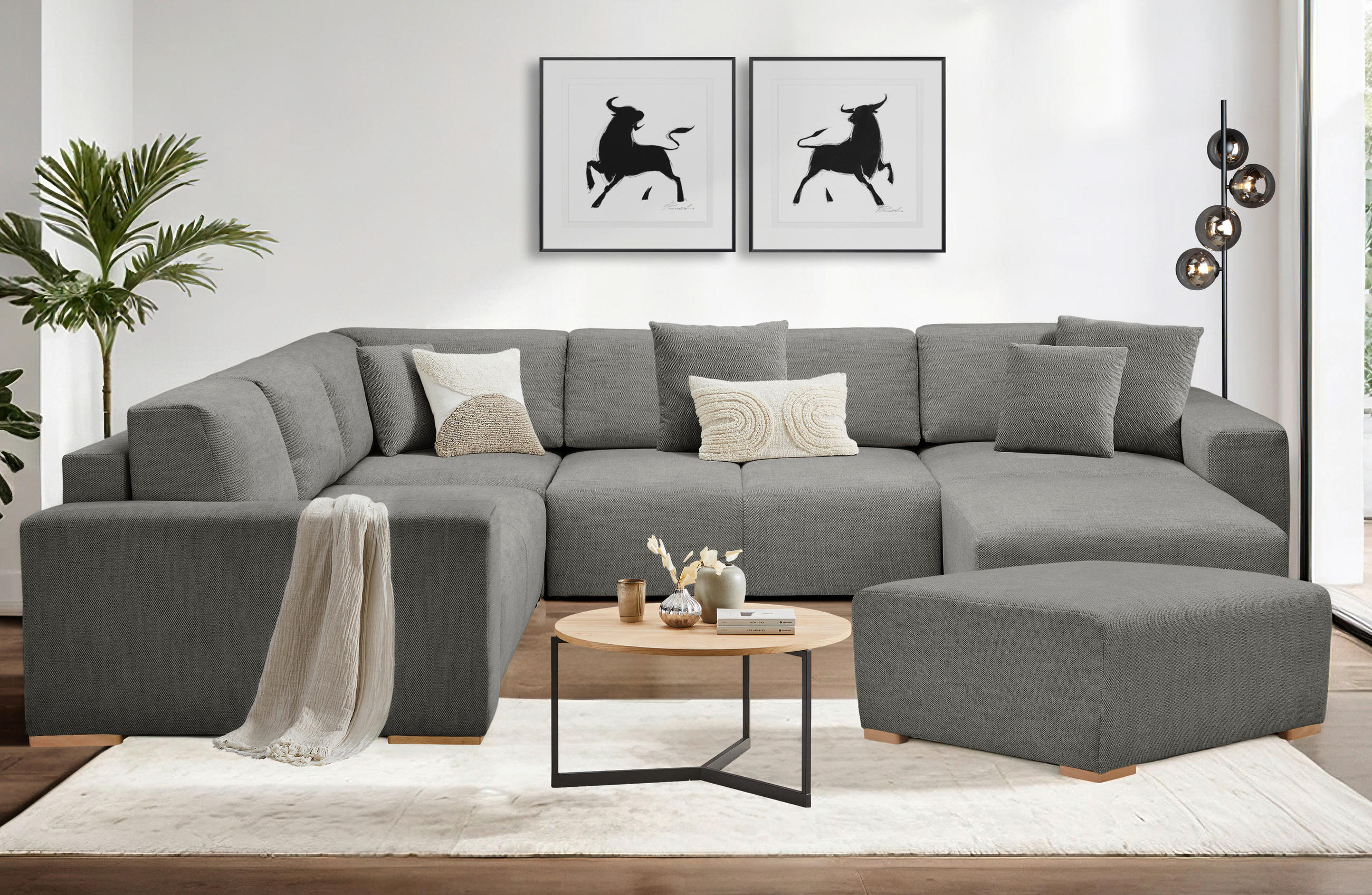 ZIERKISSENSET  42/53/42/53 cm   - Grau, Konventionell, Textil (42/53/42/53cm) - Livetastic