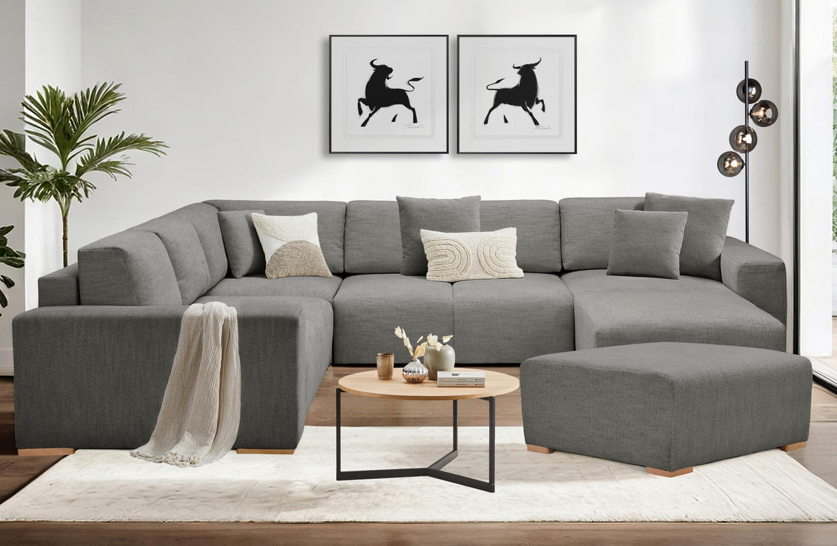 ZIERKISSENSET  42/53/42/53 cm   - Grau, Konventionell, Textil (42/53/42/53cm) - Livetastic