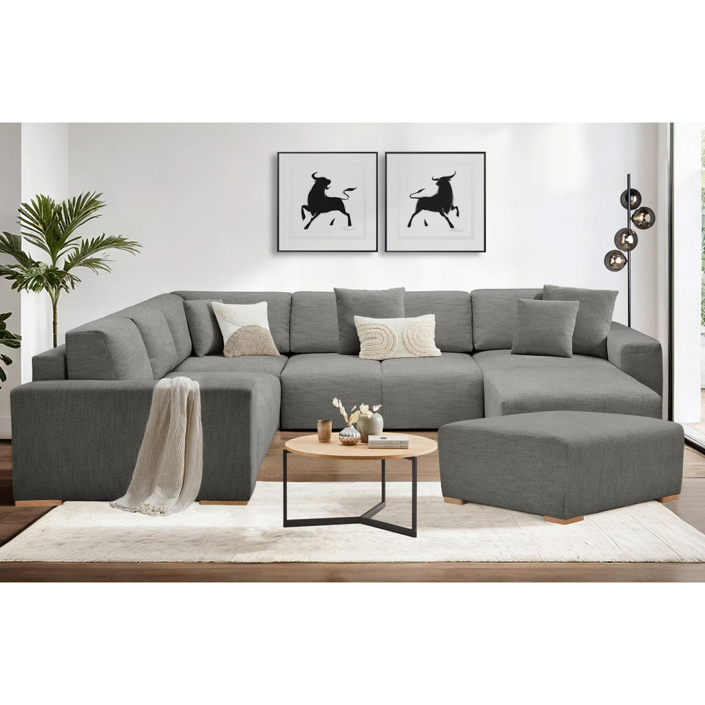 Thumbnail - Livetastic Hocker, Grau, Textil, Buche, Hartholz, rechteckig, 101x44x92 cm, Made in EU, Stühle