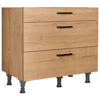 KOCHFELDUMBAUSCHRANK 90/87/56 cm  in Eichefarben  - Eichefarben/Schwarz, MODERN, Holzwerkstoff/Metall (90/87/56cm) - Nobilia