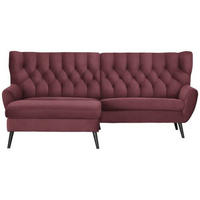 ECKSOFA in Mikrofaser Weinrot  165/237 cm  - Weinrot/Schwarz, Design, Holz/Textil (165/237cm) - Stylife