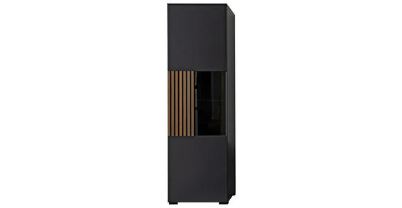 VITRINE in furniert Kernnussbaum Anthrazit, Nussbaumfarben - Anthrazit/Nussbaumfarben, Design, Glas/Holz (60/200/45cm) - Moderano