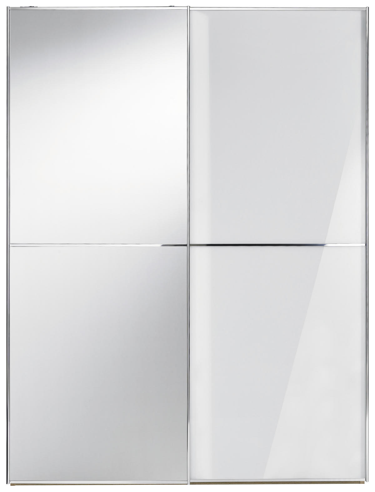 SCHWEBETÜRENSCHRANK 167/222/68 cm 2-türig Weiß, Sonoma Eiche  - Chromfarben/Weiß, Design, Glas/Holzwerkstoff (167/222/68cm) - Moderano
