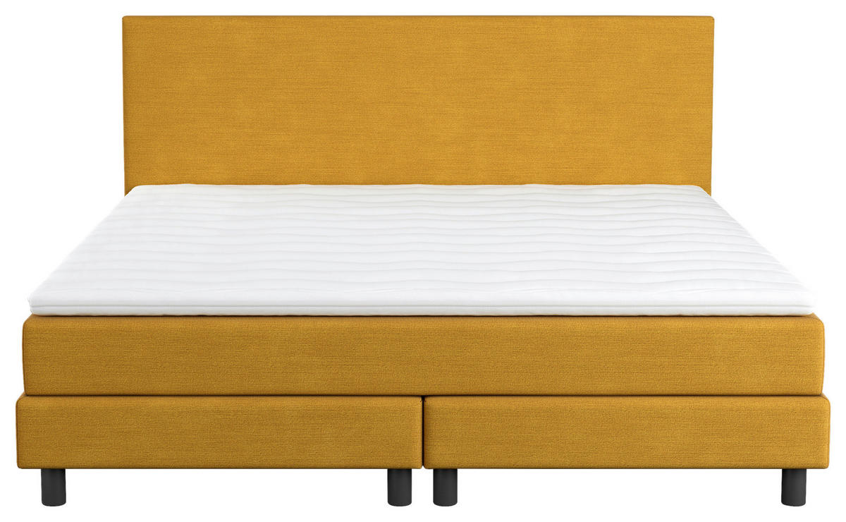 BOXBETT 180/200 cm  in Gelb  - Gelb/Schwarz, Modern, Holzwerkstoff/Textil (180/200cm) - MID.YOU