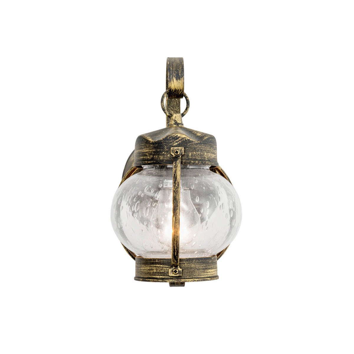 AUßENWANDLEUCHTE Taverna   - Goldfarben/Schwarz, LIFESTYLE, Glas/Metall (14/26/19cm)