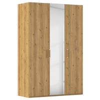 DREHTÜRENSCHRANK 151/223/60 cm,  in Eichefarben, 3-türig  - Eichefarben/Silberfarben, Design, Holzwerkstoff/Kunststoff (151/223/60cm) - Novel