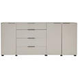 SIDEBOARD  225/99,7/42 cm 4 Schublade(n)  - Kaschmir/Schwarz, Design, Glas/Holzwerkstoff (225/99,7/42cm) - Novel