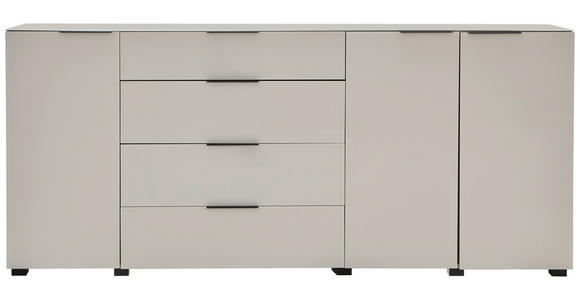 SIDEBOARD  225/99,7/42 cm 4 Schublade(n)  - Kaschmir/Schwarz, Design, Glas/Holzwerkstoff (225/99,7/42cm) - Novel