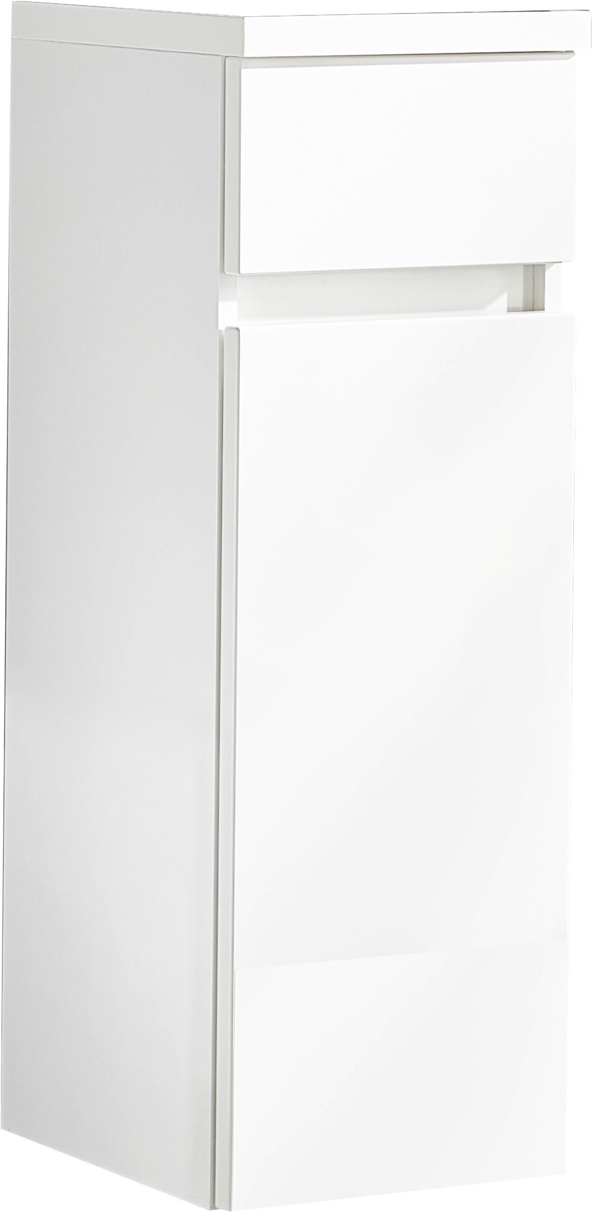 MIDISCHRANK 30/86/33 cm  - Weiß Hochglanz, Design, Glas/Holzwerkstoff (30/86/33cm) - Novel