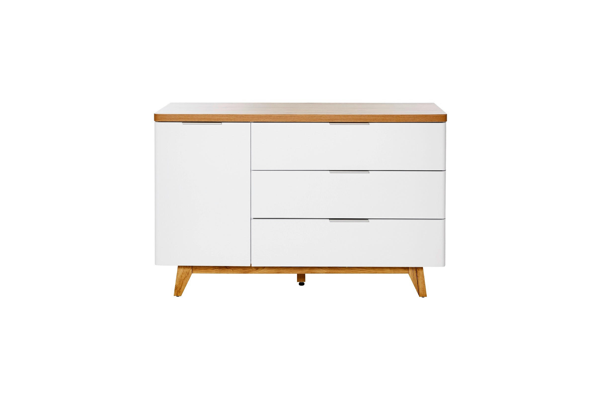 SIDEBOARD in 120/77/39 cm - Eichefarben/Alufarben, KONVENTIONELL, Holzwerkstoff/Metall (120/77/39cm) - Livetastic