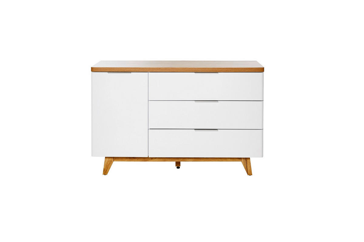 SIDEBOARD  in 120/77/39 cm  - Eichefarben/Alufarben, KONVENTIONELL, Holzwerkstoff/Metall (120/77/39cm) - Livetastic