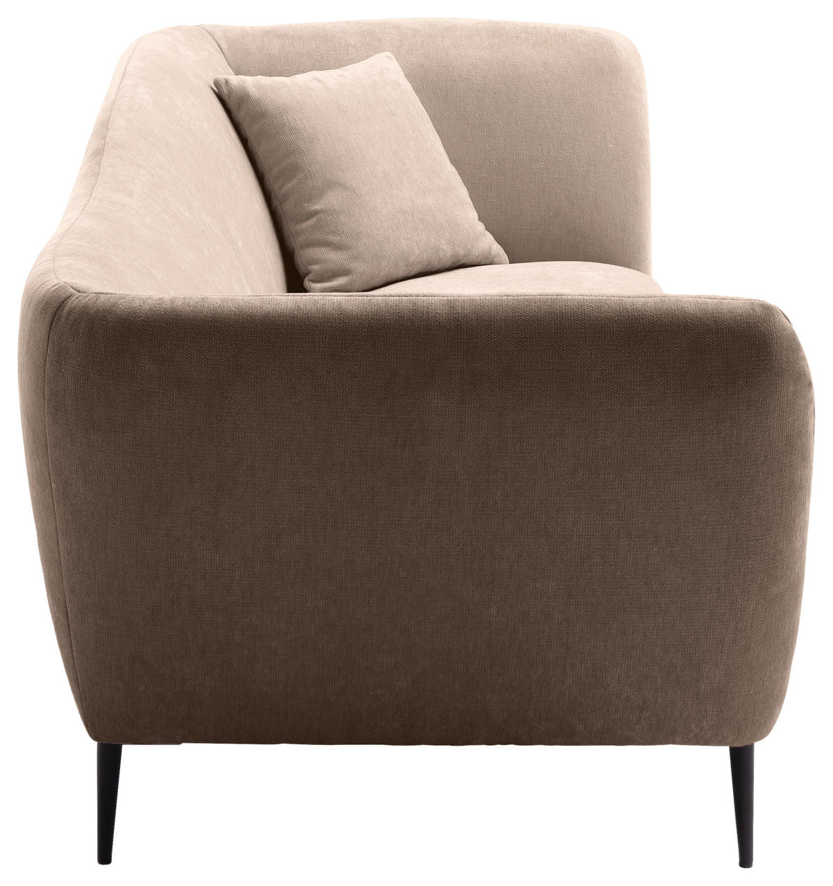 RÉCAMIERE Taupe Chenille Zierkissen, Rücken echt  - Taupe/Schwarz, KONVENTIONELL, Textil/Metall (224/70/97cm) - Hom`in