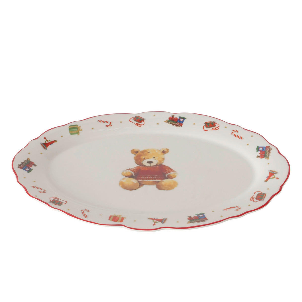 KÍNÁLÓTÁL   31/21,2/2 cm  - barna/sötétvörös, Basics, kerámia (31/21,2/2cm)