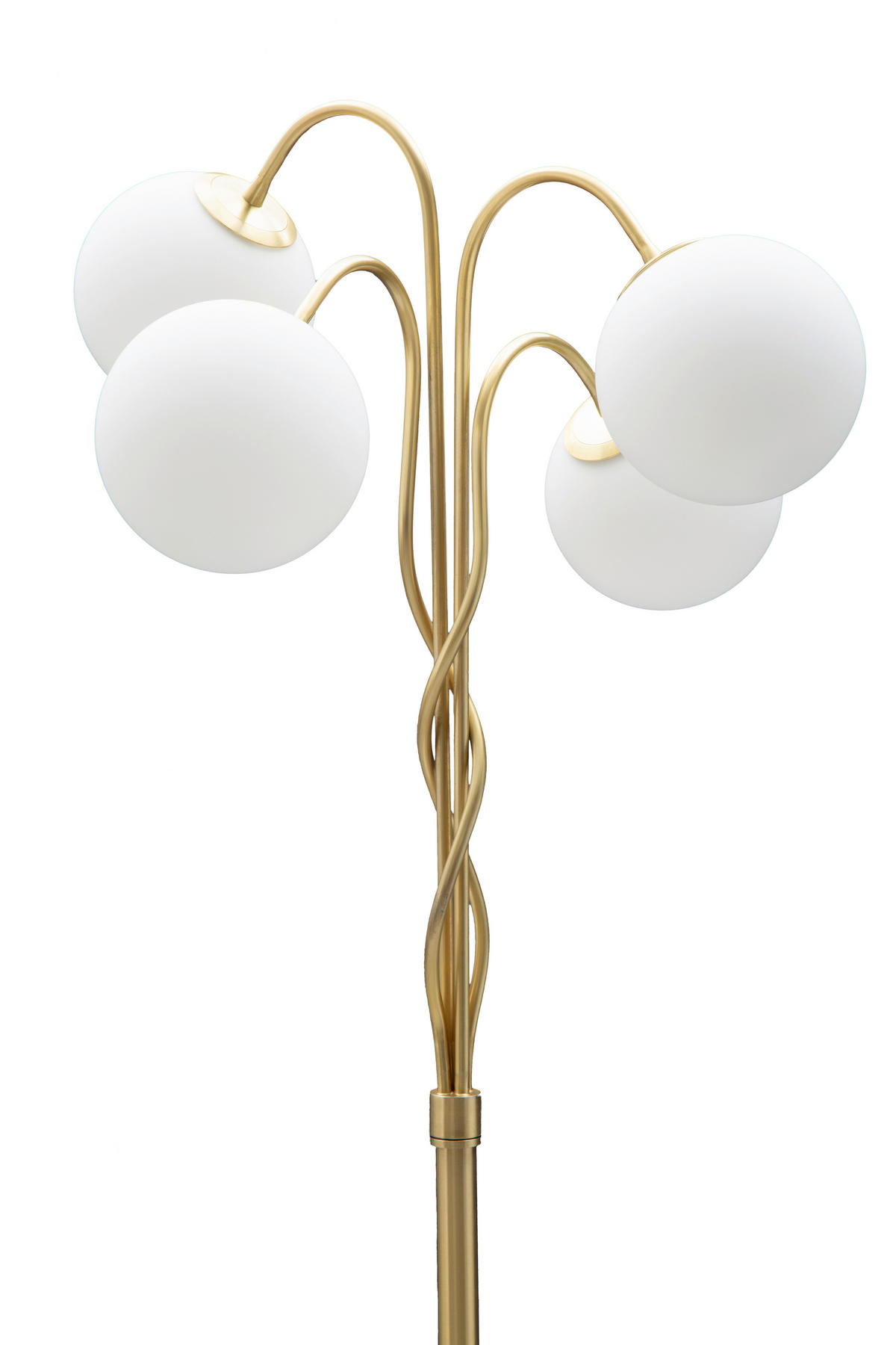 STEHLEUCHTE 54/54/176 cm  - Goldfarben/Weiß, Trend, Glas/Metall (54/54/176cm) - Mauro Ferretti