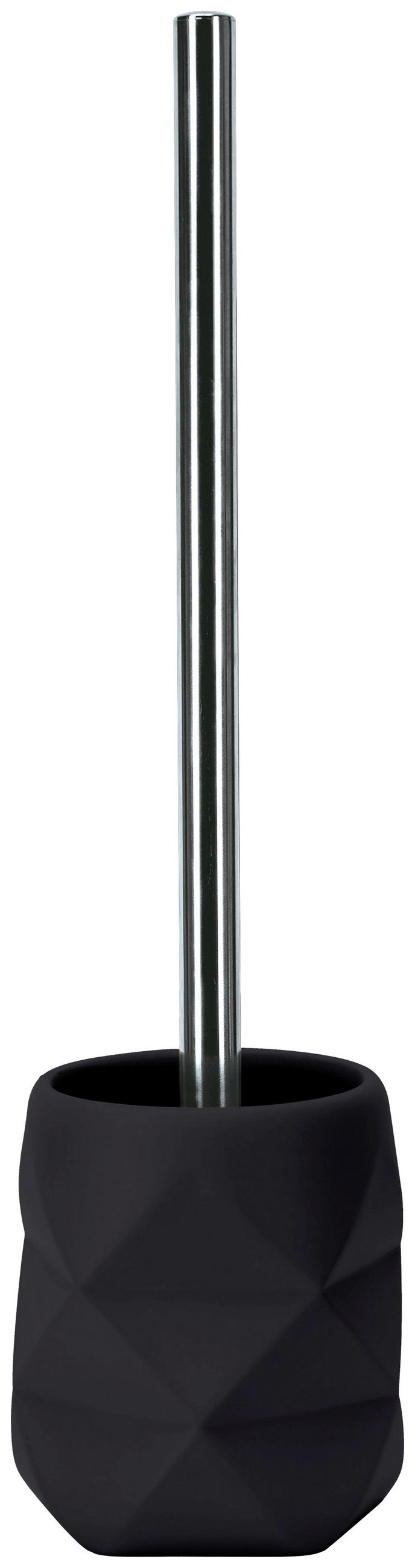WC-BÜRSTENGARNITUR in Kunststoff  Kunststoff   - Schwarz/Alufarben, Konventionell, Kunststoff (10,6/39/10,6cm) - Kleine Wolke