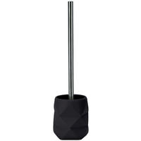 WC-BÜRSTENGARNITUR in Kunststoff  Kunststoff   - Schwarz/Alufarben, Konventionell, Kunststoff (10,6/39/10,6cm) - Kleine Wolke
