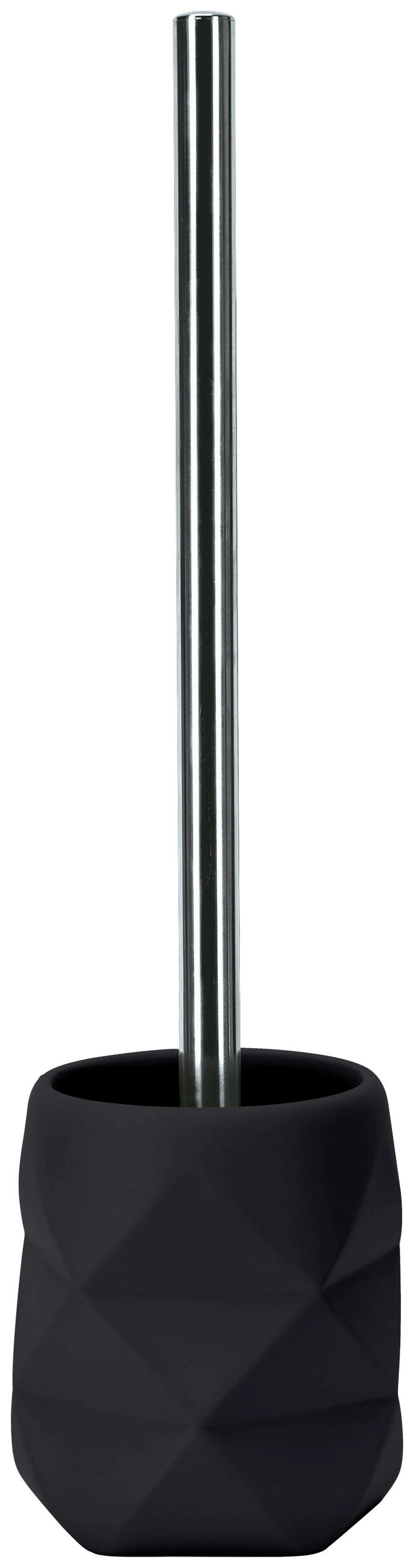 WC-BÜRSTENGARNITUR in Kunststoff  Kunststoff   - Schwarz/Alufarben, Konventionell, Kunststoff (10,6/39/10,6cm) - Kleine Wolke