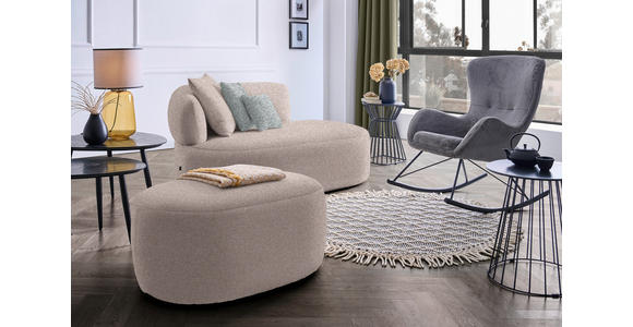 RÉCAMIERE  in Flachgewebe Hellbraun, Grau, Grün  - Hellbraun/Schwarz, MODERN, Kunststoff/Textil (166/86/105cm) - Hom`in