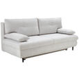 SCHLAFSOFA  mit Liegefunktion, Rücken echt Chenille Hellgrau  - Hellgrau/Schwarz, KONVENTIONELL, Holz/Textil (212/97/105cm) - Carryhome