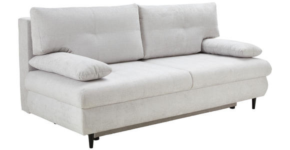 SCHLAFSOFA  mit Liegefunktion, Rücken echt Chenille Hellgrau  - Hellgrau/Schwarz, KONVENTIONELL, Holz/Textil (212/97/105cm) - Carryhome