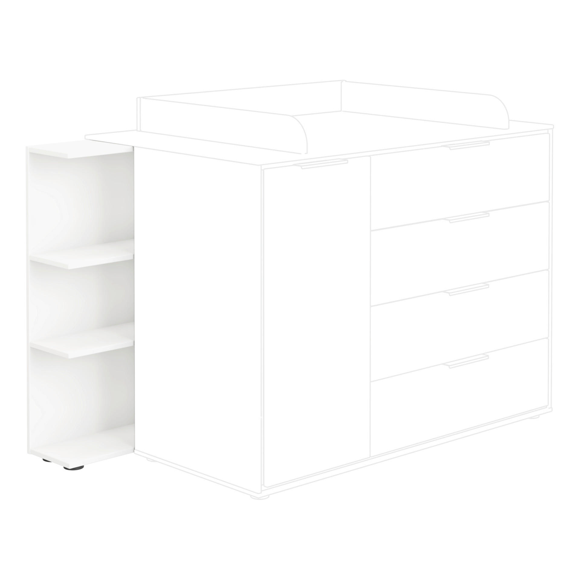 BABYUNTERSTELLREGAL Lieven Weiß  - Weiß, Basics, Holzwerkstoff (45,0/92,4/21,3cm) - Paidi