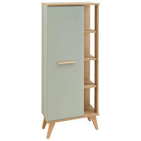 MIDI SKŘÍŇKA, barvy dubu, pastelově zelená, 50,5/128/33 cm - pastelově zelená/barvy dubu, Romantický / Rustikální, kompozitní dřevo/sklo (50,5/128/33cm) - Xora