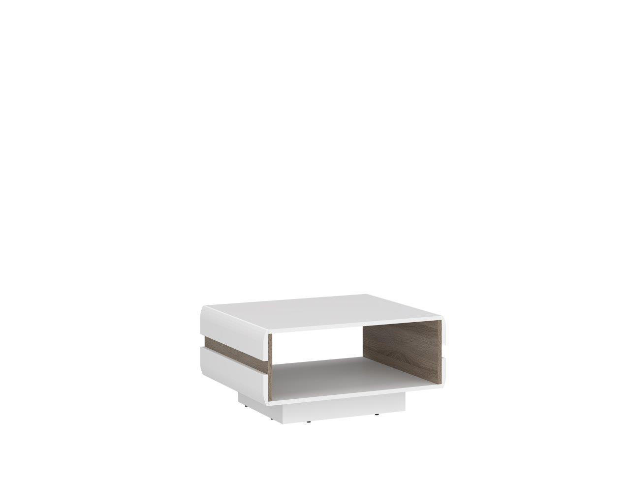 Couchtisch Linate B: 75 cm Alpinweiss/Trüffel Eiche Dekor