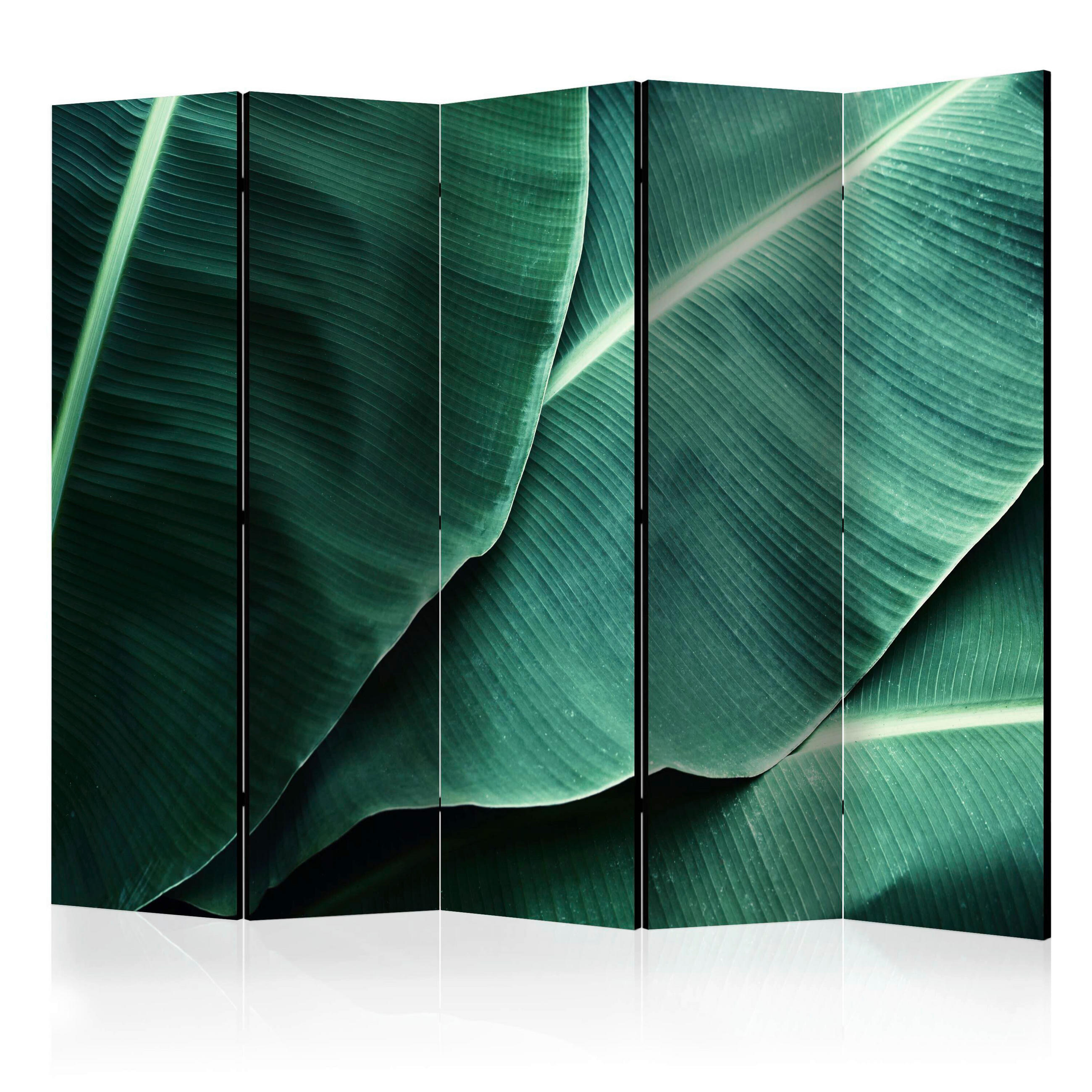 Paravent akustisch mit 5  Flügel - Dunkelgrün/Mintgrün, Basics, Holz/Kunststoff (225/172/3cm) - artgeist