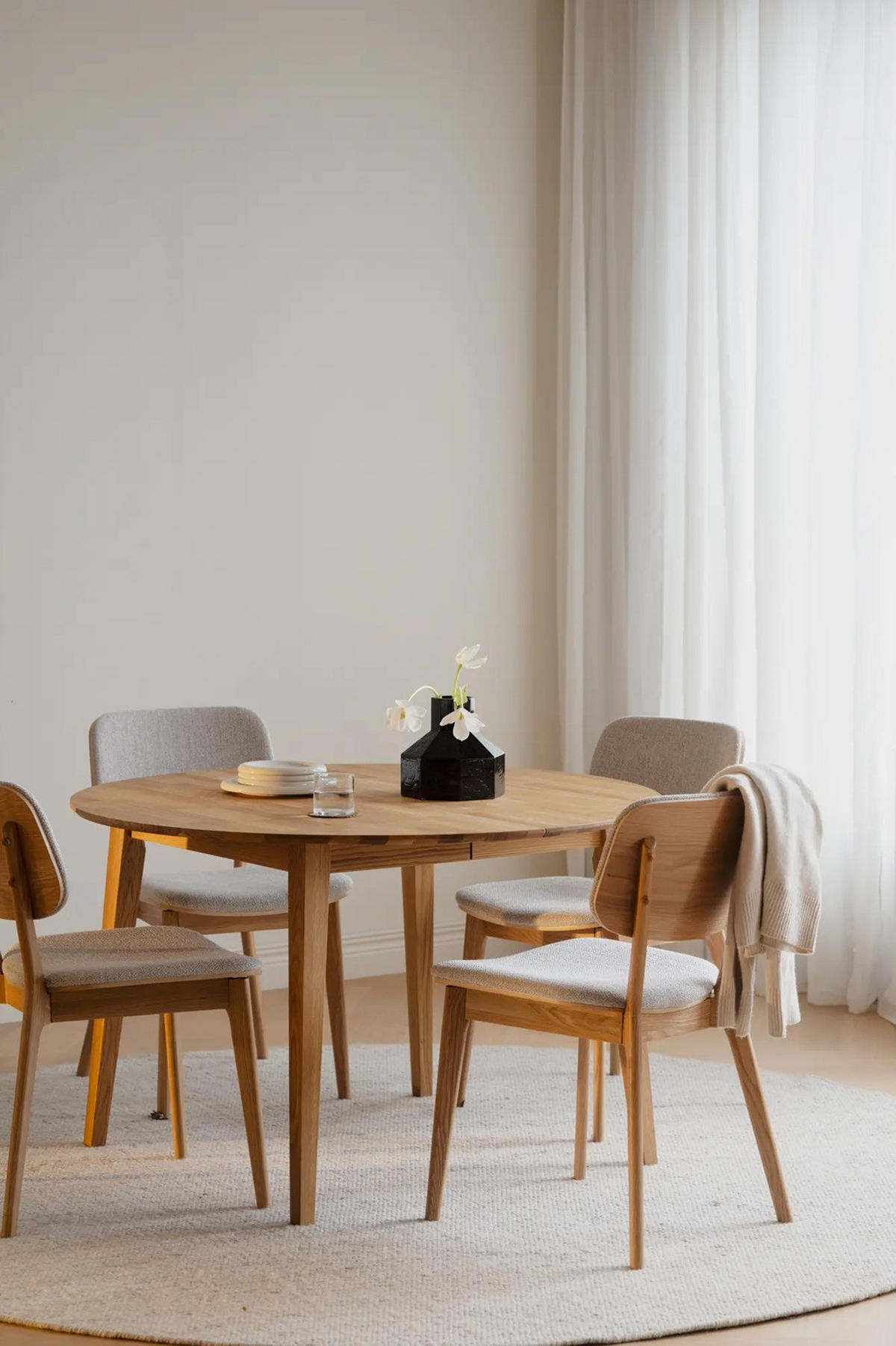 STOL     - beige/ekfärgad, Klassisk, trä/textil (47/83/58cm) - Rowico