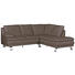 Ecksofa Echtleder Rücken echt - Alufarben/Braun, KONVENTIONELL, Leder/Metall (246/220cm) - Celina Home
