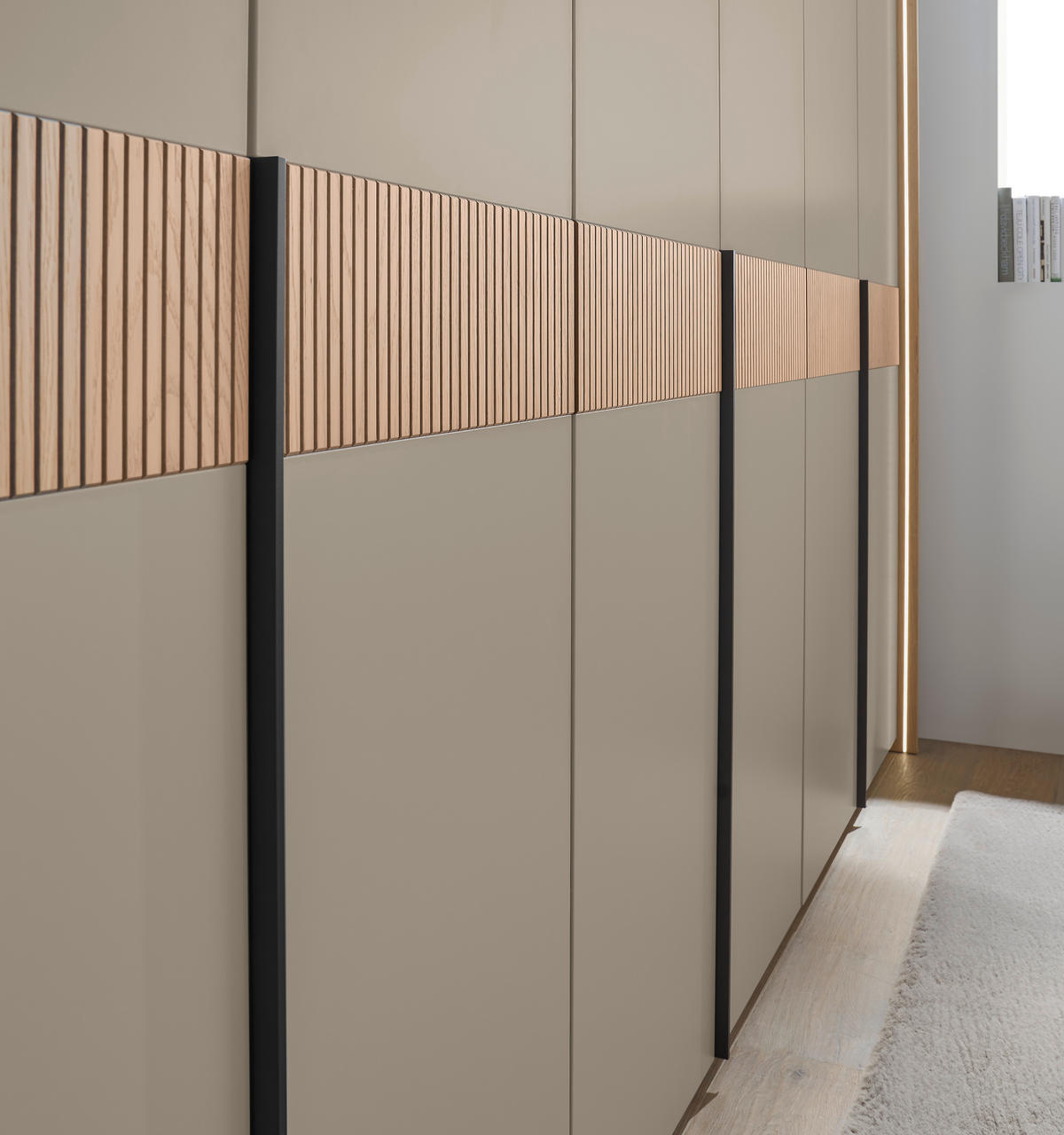 DREHTÜRENSCHRANK Taupe, Eichefarben  - Taupe/Eichefarben, Design, Holz/Holzwerkstoff (299,2/229,4/59,5cm) - Dieter Knoll