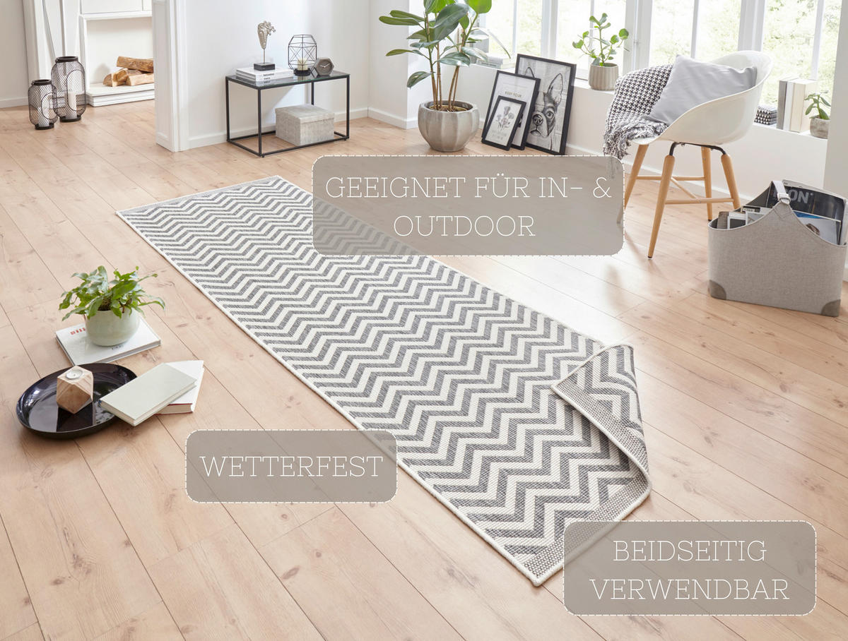 LÄUFER 80/250 cm Twin Supreme  - Creme/Grau, Design, Kunststoff (80/250cm) - Hanse Home