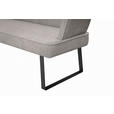 SITZBANK 185/91/66 cm Webstoff Schwarz, Cappuccino  - Schwarz/Cappuccino, Design, Textil/Metall (185/91/66cm) - Novel