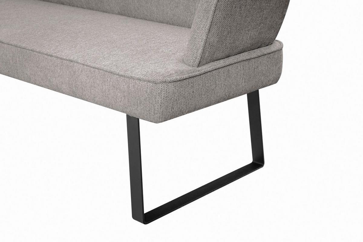 SITZBANK 185/91/66 cm Webstoff Schwarz, Cappuccino  - Schwarz/Cappuccino, Design, Textil/Metall (185/91/66cm) - Novel