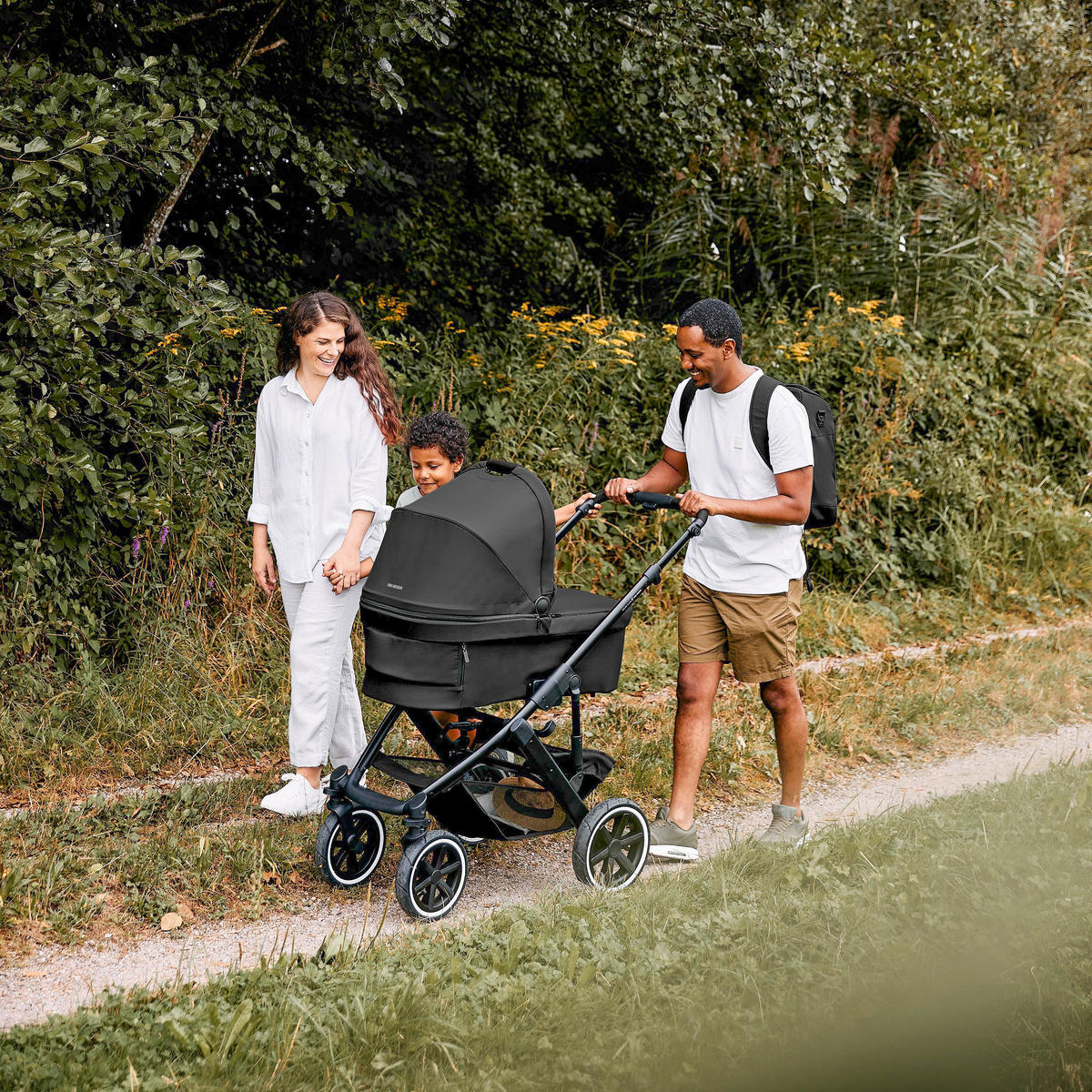 KINDERWAGENSET  Salsa 5 Air  Coal  - Schwarz, Basics, Textil/Metall (63/118/95,5cm) - ABC Design
