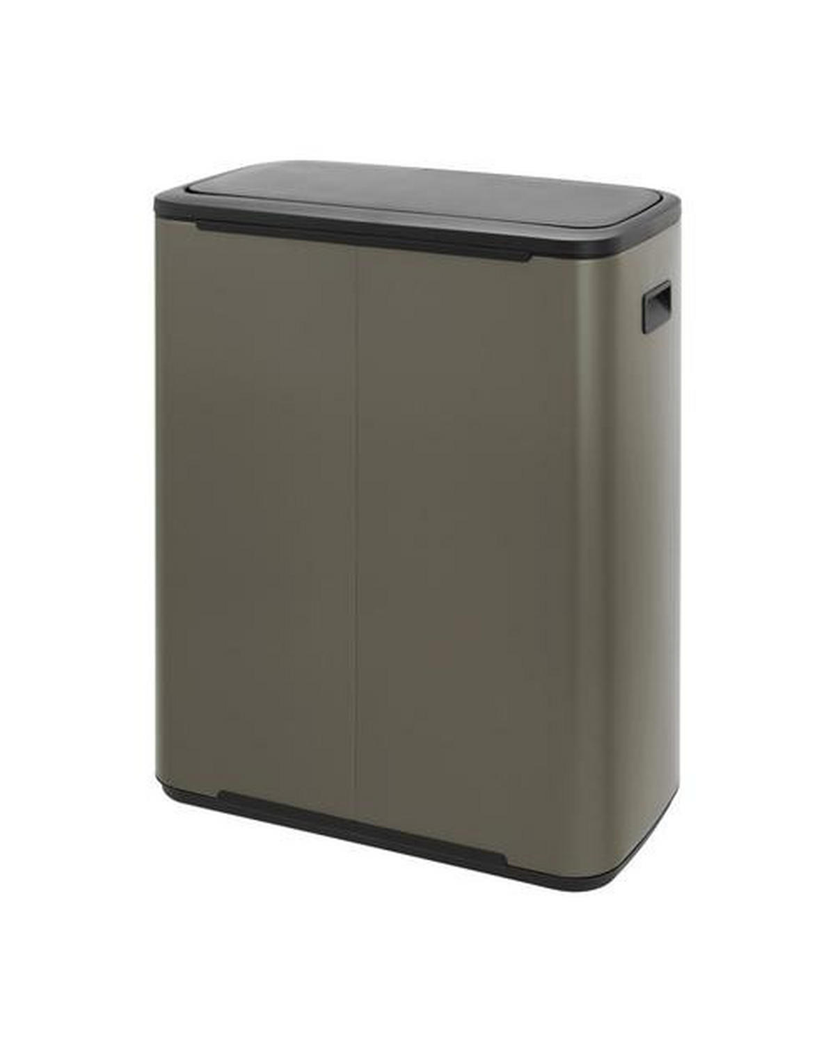 ABFALLEIMER BO TOUCH BIN 2 x 30 L  - Platinfarben/Schwarz, Design, Kunststoff/Metall (54,5/65,6/31,2cm) - Brabantia