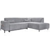 ECKSOFA Cord Hellgrau  - Hellgrau/Schwarz, Textil/Metall (250/192cm) - MID.YOU