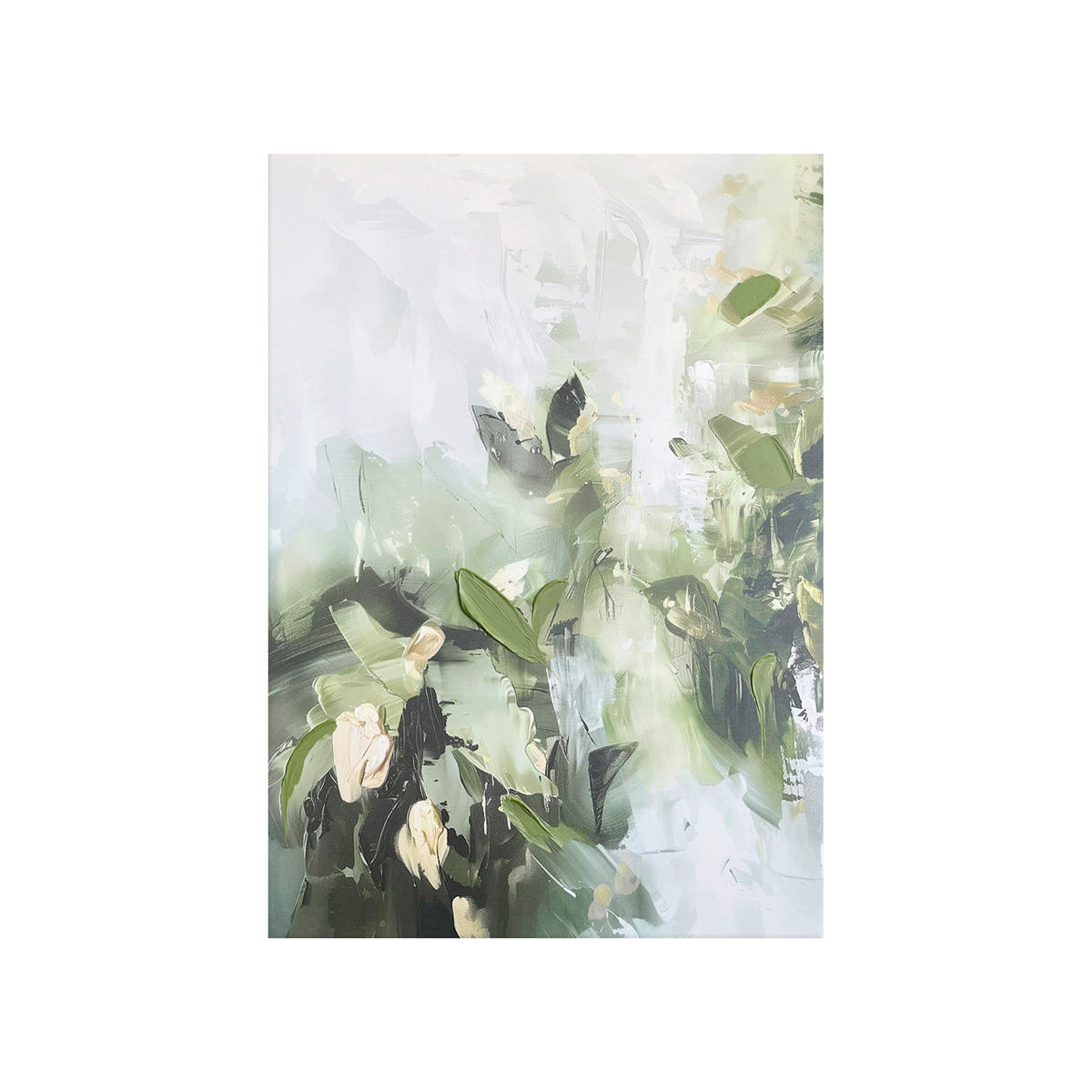 MALBA NA PLÁTNĚ, abstraktní, 70/100 cm  - šedá/bílá, Design, kompozitní dřevo/textil (70/100cm) - Monee