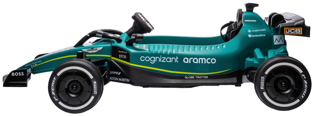 ELEKTRO-KINDERAUTO ASTON MARTIN Grün, Schwarz  - Schwarz/Grün, KONVENTIONELL, Kunststoff/Metall (137/72/44cm)