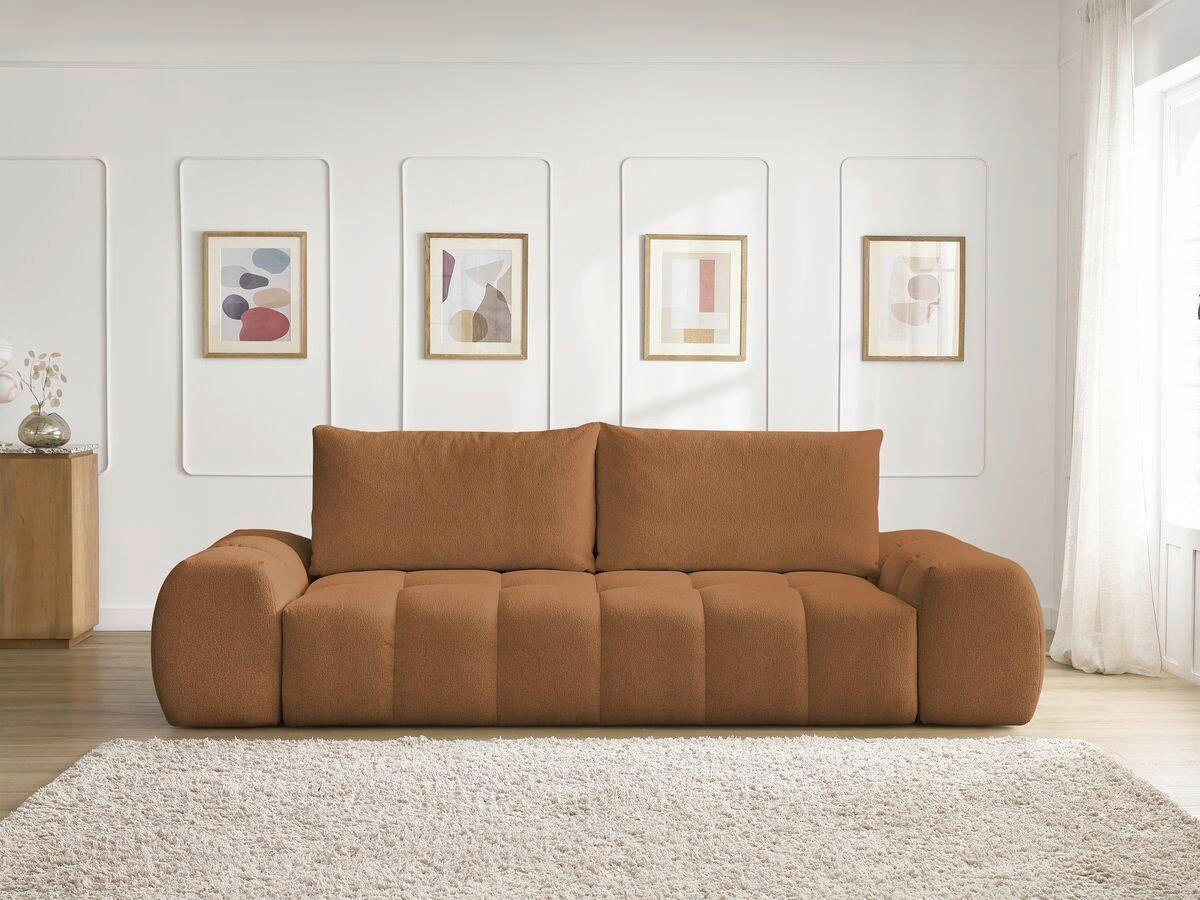 SCHLAFSOFA Flachgewebe Orange  - Schwarz/Orange, MODERN, Kunststoff/Textil (278/115/90cm) - Livetastic