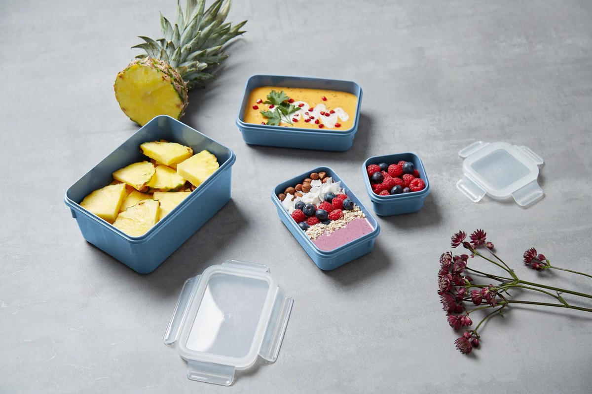 FRISCHHALTEDOSENSET CLIP & CLOSE COLOR EDITION 4-teilig  - Blau/Transparent, Basics, Kunststoff (22,6/16,7/9,9cm) - Emsa