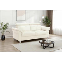 2-SITZER-SOFA ARNGAST E Weiß Echtleder  - Chromfarben/Weiß, Basics, Leder/Textil (156/84/93cm) - Sit & More