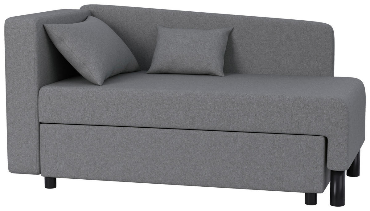 RECAMIER in textil gri  - negru/gri, Konventionell, plastic/textil (145/75/75cm) - Carryhome