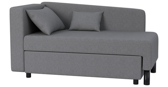 RÉCAMIERE in Webstoff Grau - Schwarz/Grau, KONVENTIONELL, Kunststoff/Textil (145/75/75cm) - Carryhome